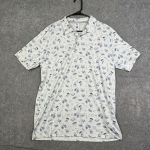 Puma Volition America Polo Shirt Mens M Summer BBQ Cookout All Over Print Ryder